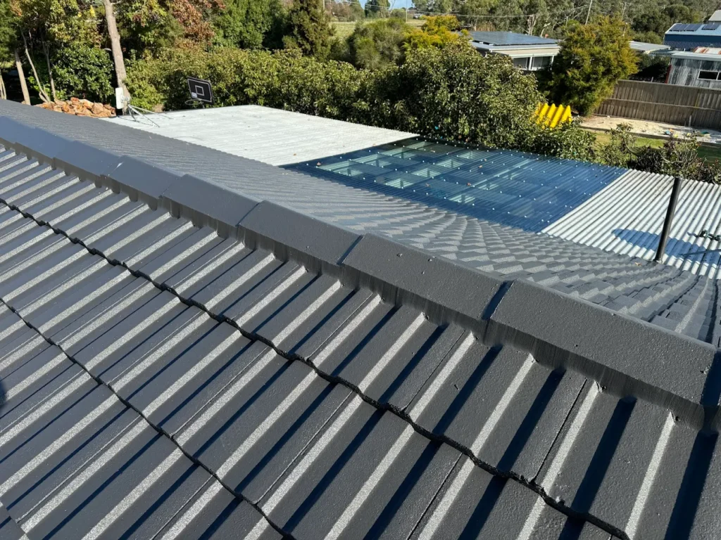 Good as new tiled roof in Melbourne after roof restoration.